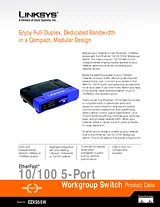 Linksys EtherFast 10/100 5-port Auto-Sensing Switch EZXS55W-UK Листовка