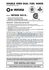 Verona VEFSGE365NDBU Installation Instruction