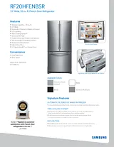 Samsung RF20HFENB Specification Sheet