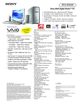 Sony PCV-RS520 Specification Guide