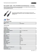 Phoenix Contact Bus system cable SAC-2P-MSB/15,0-910/FSB SCO 1518164 1518164 Data Sheet