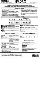 Yamaha hy25g Manual Do Utilizador