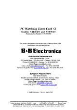 B&B Electronics PC Watchdog Timer Card ATXWDT ユーザーズマニュアル