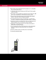 Sony ICD-UX300 Guide De Spécification
