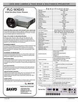 Sanyo PLC-WXE45 Leaflet