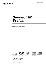 Sony DAV-C700 Справочник Пользователя
