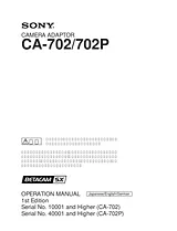 Sony CA-702P Manuel D’Utilisation