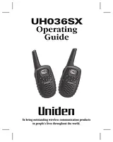 Uniden UH036SX Справочник Пользователя