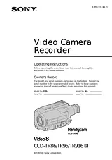 Sony CCD-TR96 User Manual