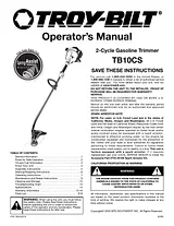 Troy-Bilt TB10CS Справочник Пользователя