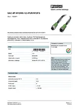 Phoenix Contact Sensor/Actuator cable SAC-8P-M12MS/ 0,3-PUR/M12FS 1522671 1522671 数据表