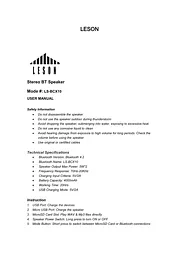 LESON ELECTRIC INC. LS-BCX10 User Manual
