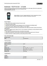 Phoenix Contact TESTFOX M-1 Digital-Multimeter, DMM, 1212209 Hoja De Datos