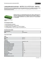 Phoenix Contact Printed-circuit board connector MSTBC 2,5/ 2-STZF-5,08 1809734 1809734 Data Sheet