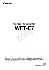 Canon Wireless File Transmitter WFT-E7A Manual De Instrucciónes