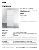 Summit FF1375WIM Specification Sheet