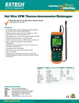 Extech Anemometer SDL350 Fiche De Données