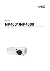 NEC NP4000 Manuel D’Utilisation