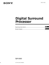 Sony SDP-E800 User Manual
