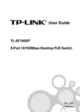 TP-LINK 8-port 10/100 PoE Switch TL-SF1008P Manual Do Utilizador