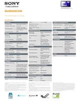Sony SVJ20235CXW Specification Guide