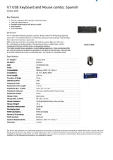 V7 USB Keyboard and Mouse combo, Spanish CK0A1-4E5P Prospecto