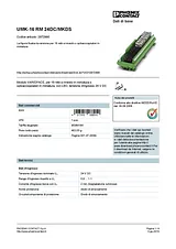 Phoenix Contact Multiple relay module UMK-16 RM 24DC/MKDS 2972990 2972990 Data Sheet