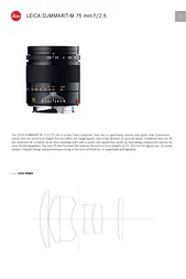 Leica Summarit-M 75mm f/2.5 11645 Справочник Пользователя