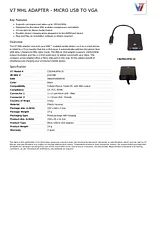 V7 MHL ADAPTER - MICRO USB TO VGA CBLMHLVPW-1E Folheto