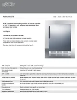 Summit ALF620SSTB - White Cabinet / Stainless Steel Door & Handle Fiche Technique