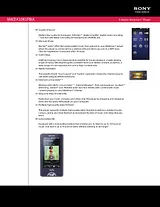 Sony NWZ-X1061 Guia De Especificação
