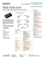 Transition Networks M/GE-PSW-SX-01 M/GE-PSW-SX-01-NA Folheto