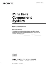 Sony MHC-F150 Manual Do Utilizador