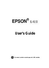 Epson EL 33 User Manual