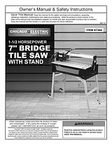 Harbor Freight Tools 7 in. 1.5 HP Bridge Wet Cut Tile Saw with Stand Manuale Del Prodotto