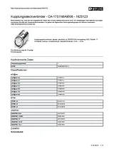 Phoenix Contact CA-17S1N8A9006 Silver 1620123 Data Sheet