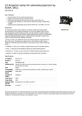 V7 Projector Lamp for selected projectors by ACER, DELL VPL1372-1E Dépliant