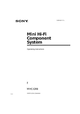 Sony MHC-GR8 User Manual
