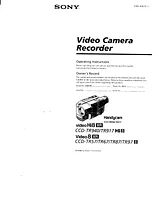 Sony CCD-TR57 User Manual