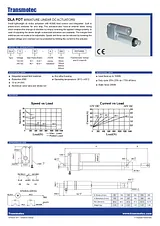 Transmotec V Linear Actuator, 300mm Stroke, 1200N, 7.5mm/s, DLA-12-40-A-300-POT-IP65 16024248CR Hoja De Datos