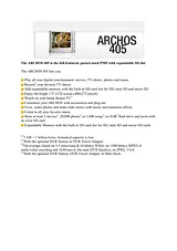 Archos 405 Справочник Пользователя