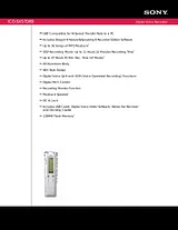 Sony ICD-SX57 Guida Specifiche