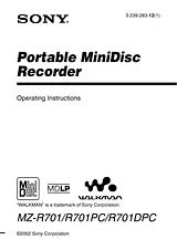 Sony MZ-R701 Manuale