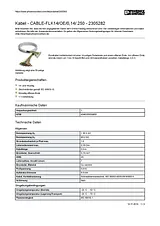 Phoenix Contact Cable CABLE-FLK14/OE/0,14/ 250 2305282 2305282 Техническая Спецификация
