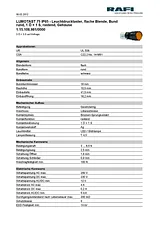 Rafi Pushbutton switch 250 V 4 A 1 x Off/On IP65 latch 5 pc(s) 1.15.108.981/0000 Data Sheet