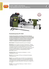 Proxxon Micromot FD 150/E Precision Lathe 24 150 Data Sheet