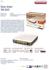 Sitecom Wireless adsl 2+ Modem Router 300N WL-363 Folheto