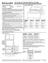 KitchenAid Slow Cook Warming Drawer Architect® Series II Illustrazioni Dimensionali