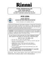 Rinnai RCE-229A Manual De Usuario