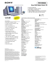 Sony PCV-RX650 Guide De Spécification